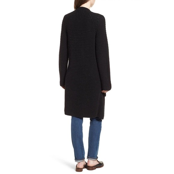 Madewell Waffle Stitch Black Sweater Coat Cotton, Polyamide, Wool Blend … - Picture 9 of 10